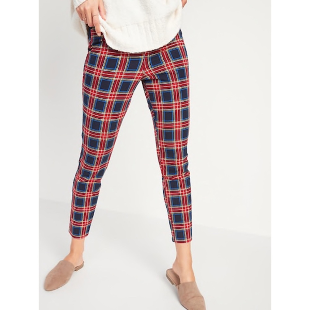 High-Waisted Patterned Pixie Ankle Pants NWT - image 1